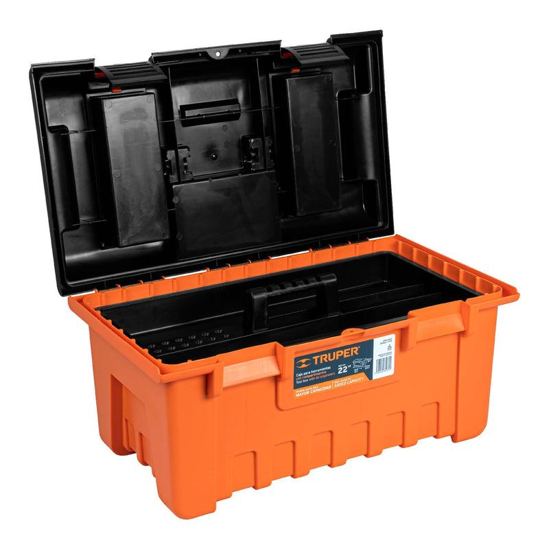 CAJA HERRAMIENTA TRUPER PLASTICA NARANJA 22"